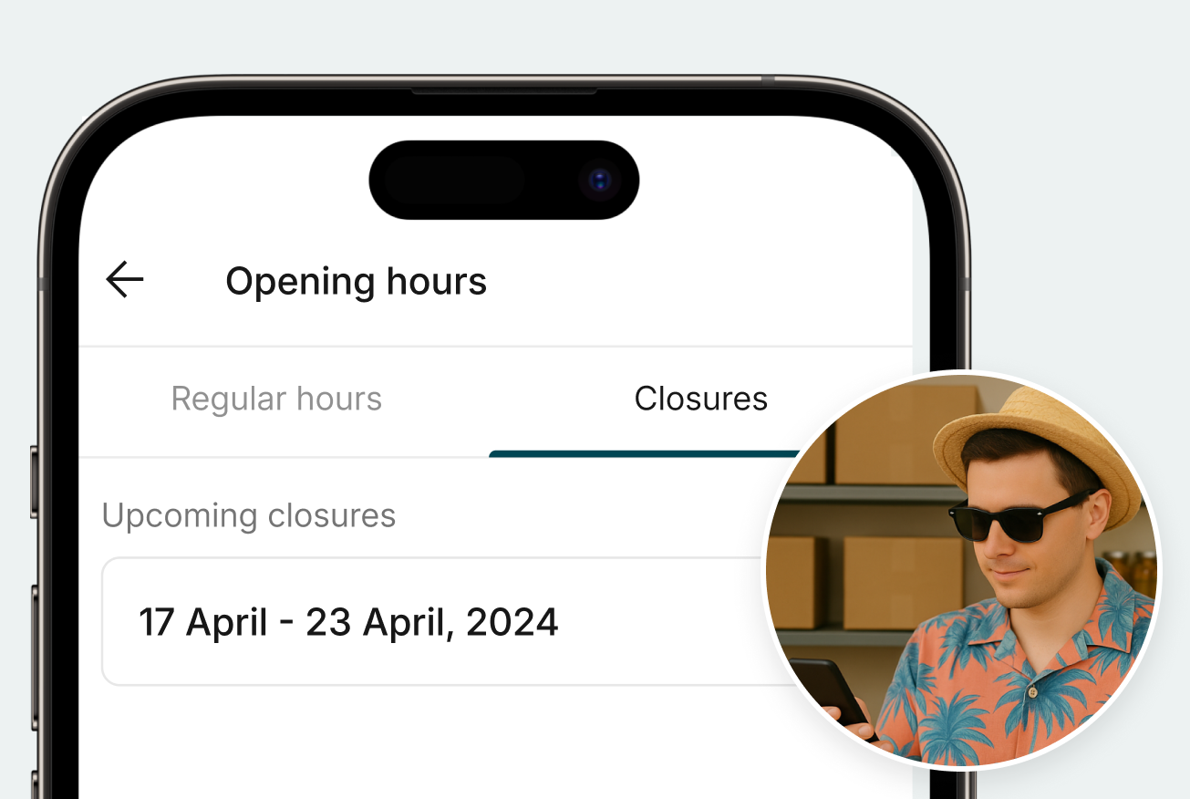 A shop's employee ready for holidays