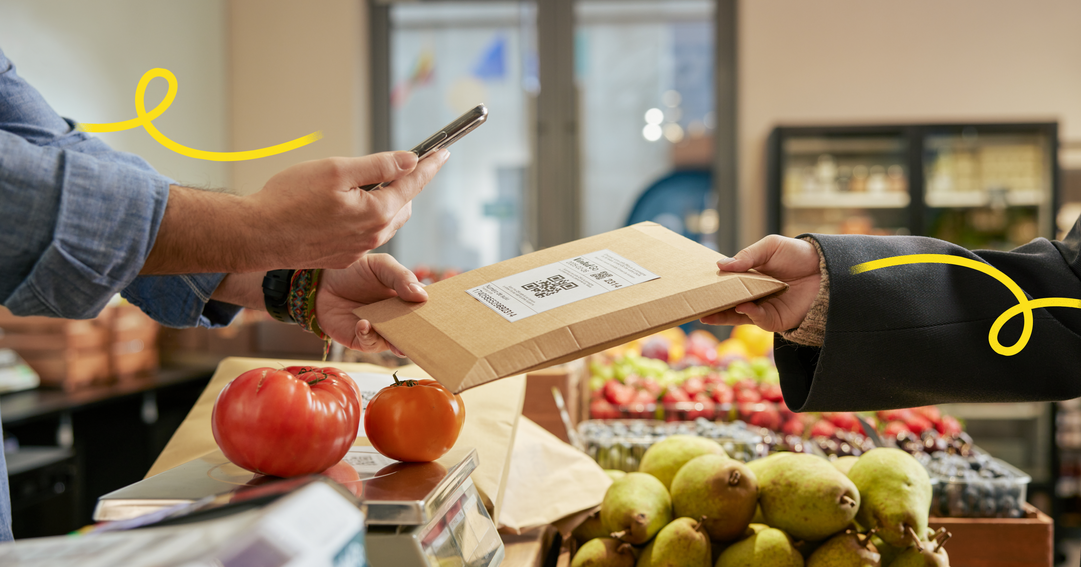 An image of two hands holding a parcel