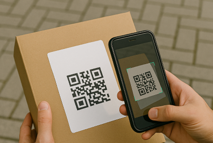 A person scanning a a parcel